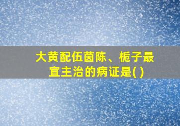 大黄配伍茵陈、栀子最宜主治的病证是( )